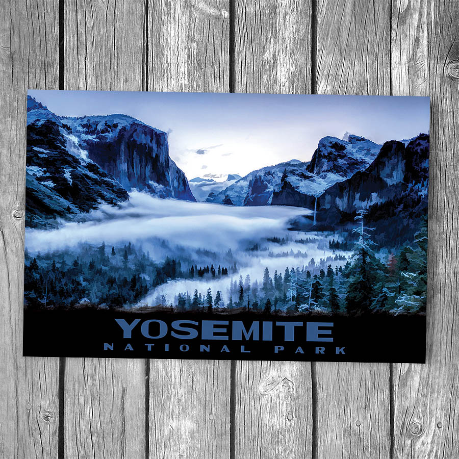Yosemite National Park Tunnel View Snow Postcard