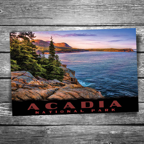 Acadia National Park Sunset Shoreline Postcard