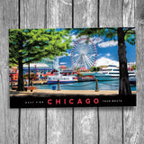Chicago Navy Pier Tour Boats Postcard