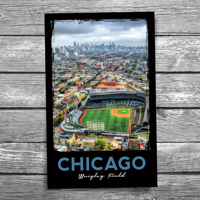 Wrigley Field and Chicago Skyline Postcard