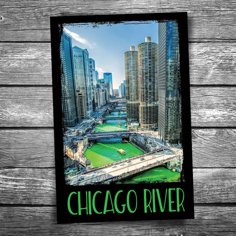 Green Chicago River Postcard