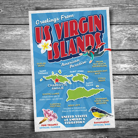 Greetings from US Virgin Islands Postcard