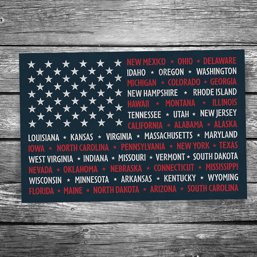 USA State Flag Postcard