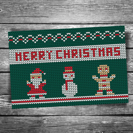 Christmas Cross Stitch Postcard