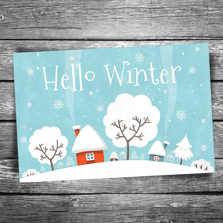Hello Winter Postcard