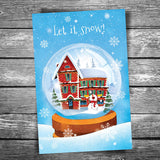 Snow Globe Winter Postcard