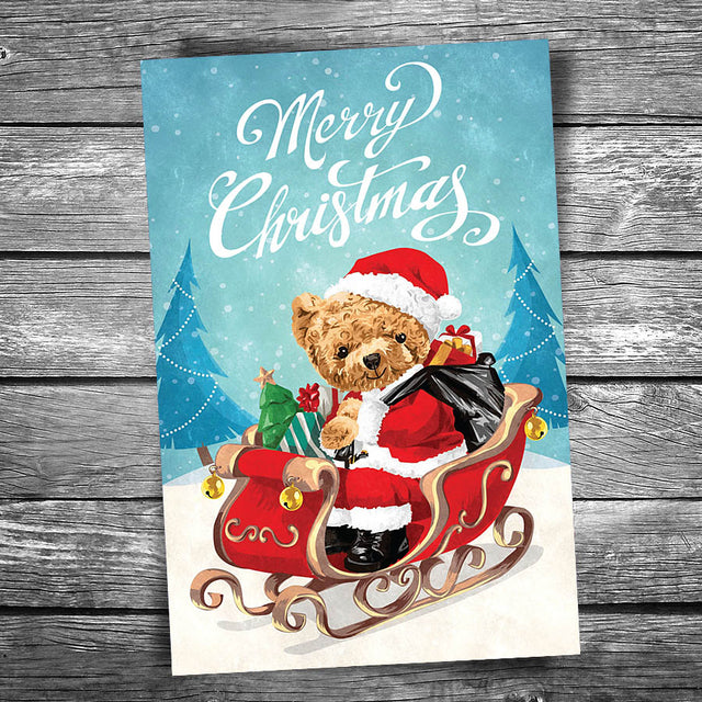 Teddy Bear Santa Postcard