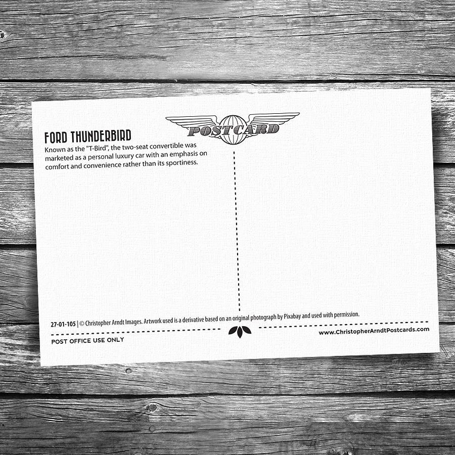 Ford Thunderbird Postcard