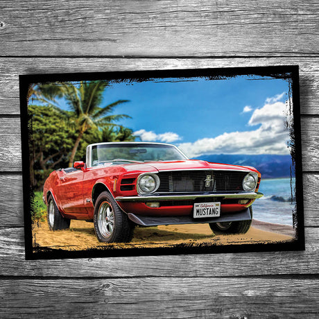 Ford Mustang Beach Postcard