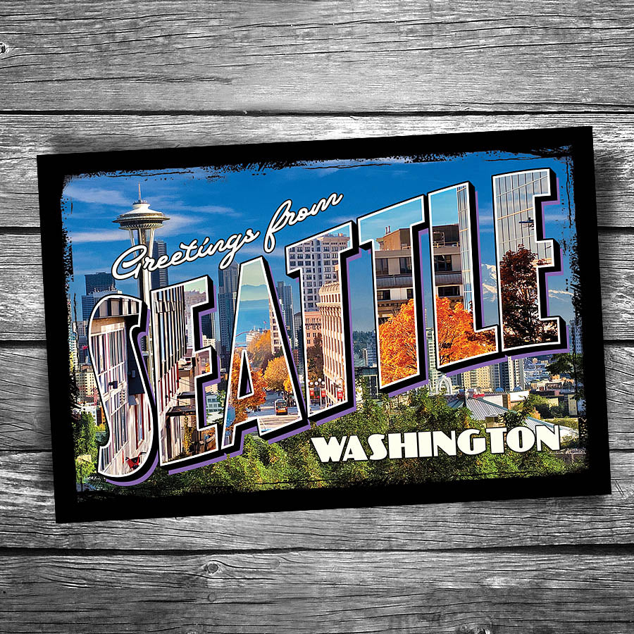 Greetings From Seattle Postcard