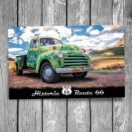Route 66 Chevy Truck Postcard