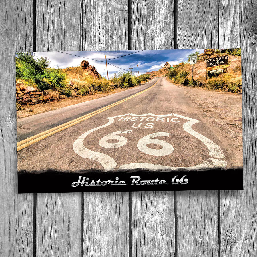 Route 66 Road to Oatman Arizona Postcard