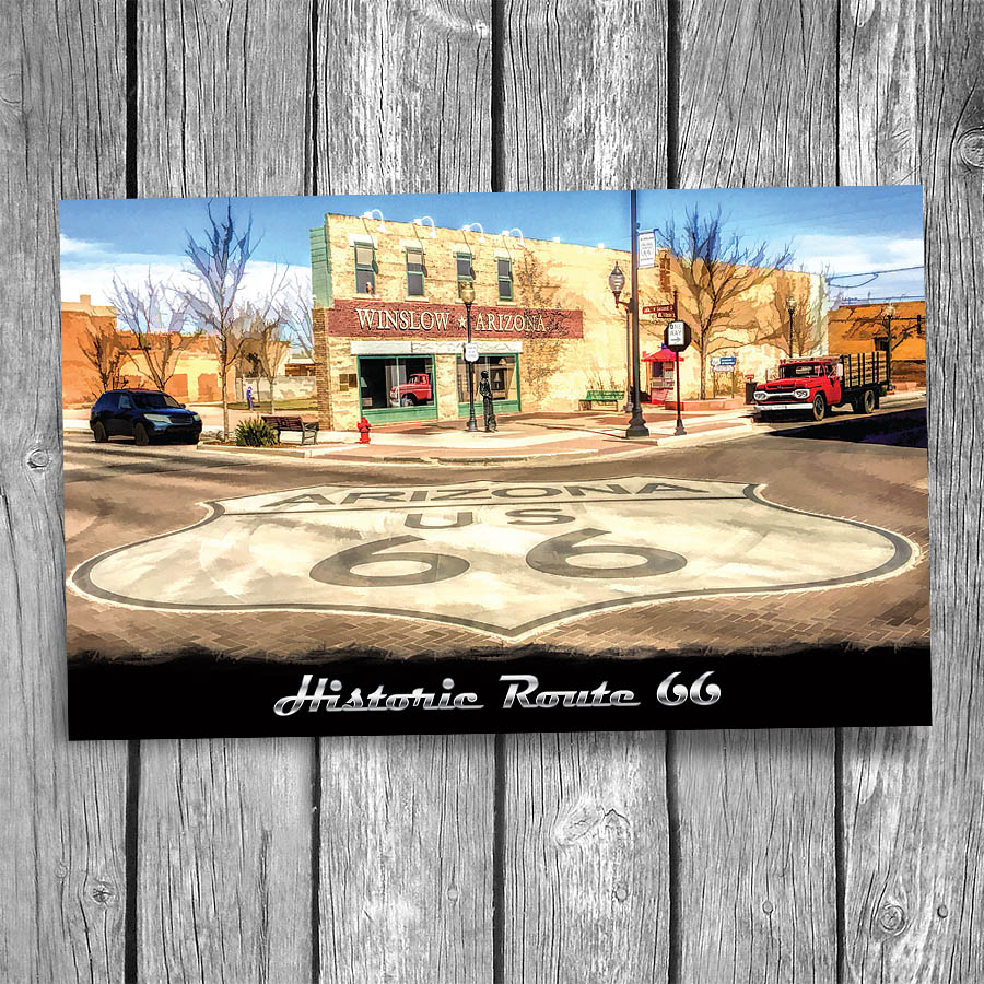 Route 66 Winslow Arizona Corner Postcard