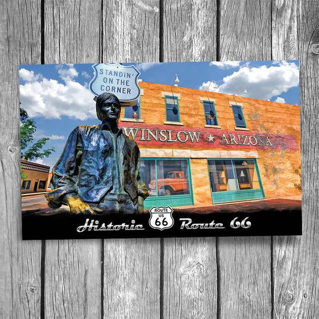 Route 66 Standin' on the Corner Postcard