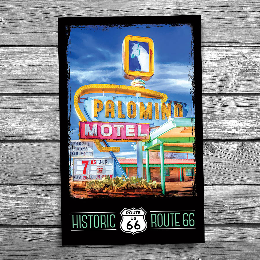 Route 66 Palomino Motel Postcard
