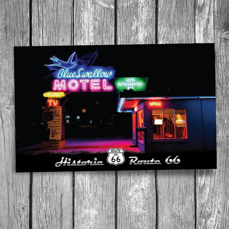 Route 66 Blue Swallow Motel Postcard