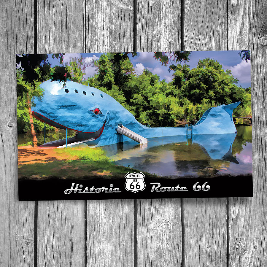 Route 66 Blue Whale of Catoosa Postcard