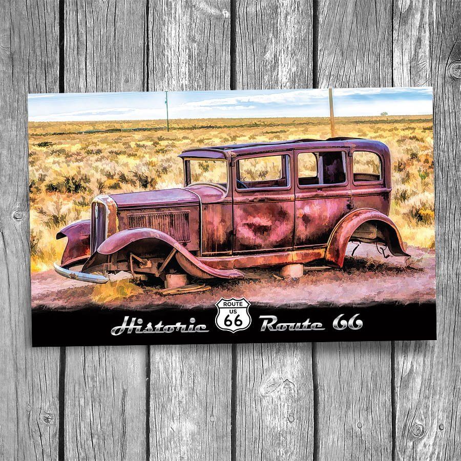 Route 66 1932 Studebaker Postcard