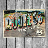 Route 66 Greetings From Ribbon Road Postcard