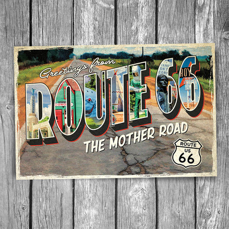 Route 66 Greetings From Ribbon Road Postcard