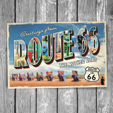 Route 66 Greetings From Cadillac Ranch Postcard