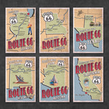 Route 66 State Map Postcards | Set of 9