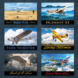 Airplanes of Aviation History Postcards | Set of 16
