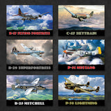 Airplanes of WWII Postcards | Set of 12