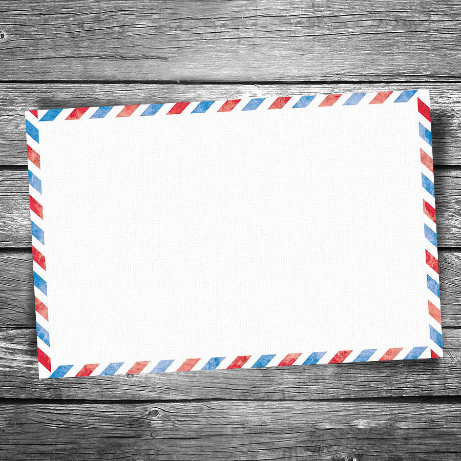 Blank Air Mail Postcards, Textured