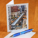 Chicago "El" Downtown Notecard