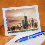Chicago Gotham City Skyline Notecard