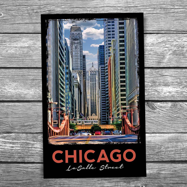 LaSalle Street Canyon Chicago Postcard