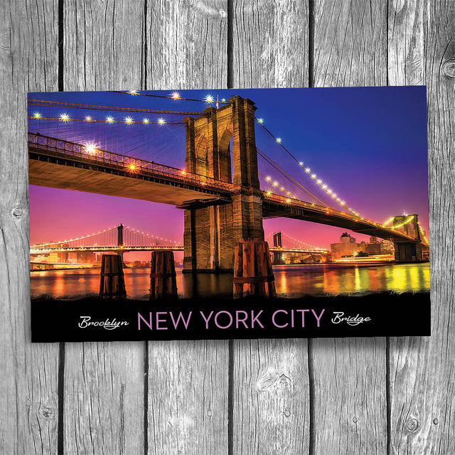 Brooklyn Bridge Sunset New York City Postcard